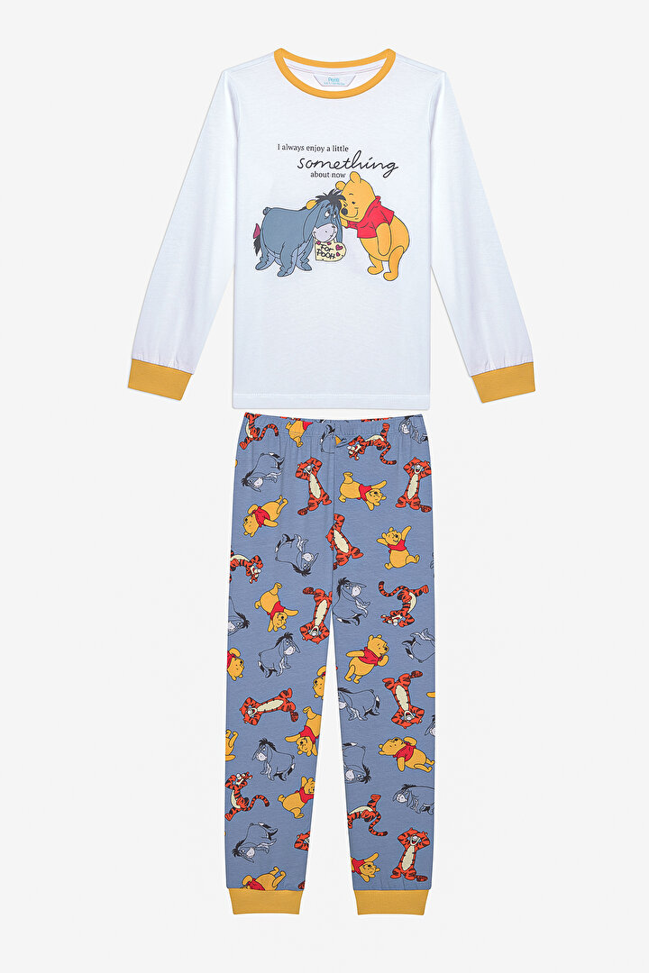 Unisex Winnie And Eeyore Çok Renkli Pijama Takımı - 1