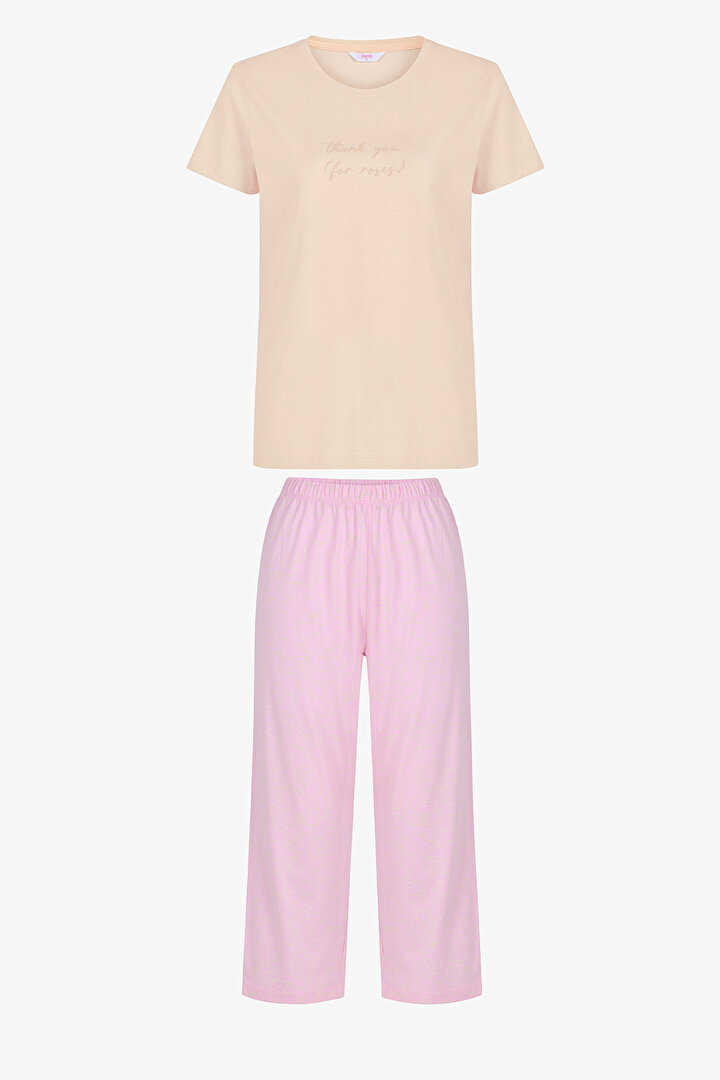 Pembe Roses Kapri Pijama Takımı - 1