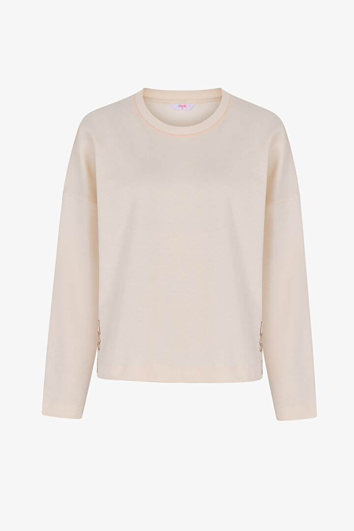 Ecru Quinn Long Sleeve Pyjama Top - 1