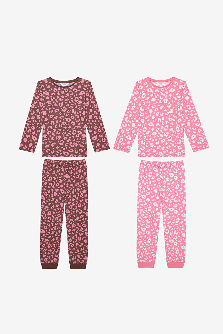 Girls Leopard 2in1 Multi Colour PJ Set - 1