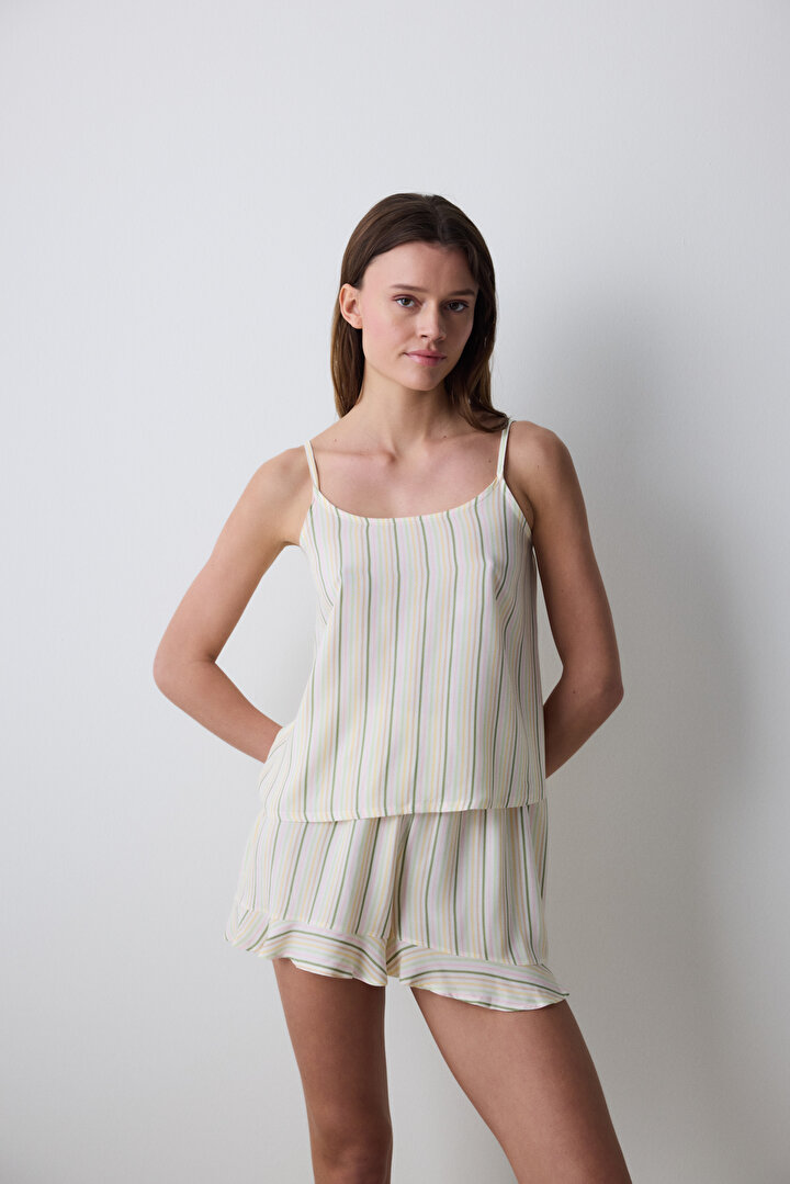 Cute Striped Short Multi Colour PJ Set - 1