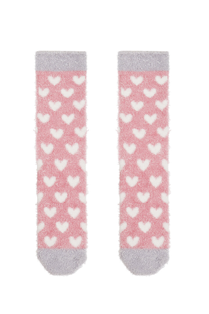 Pembe Small Hearts Soket Çorabı - 1