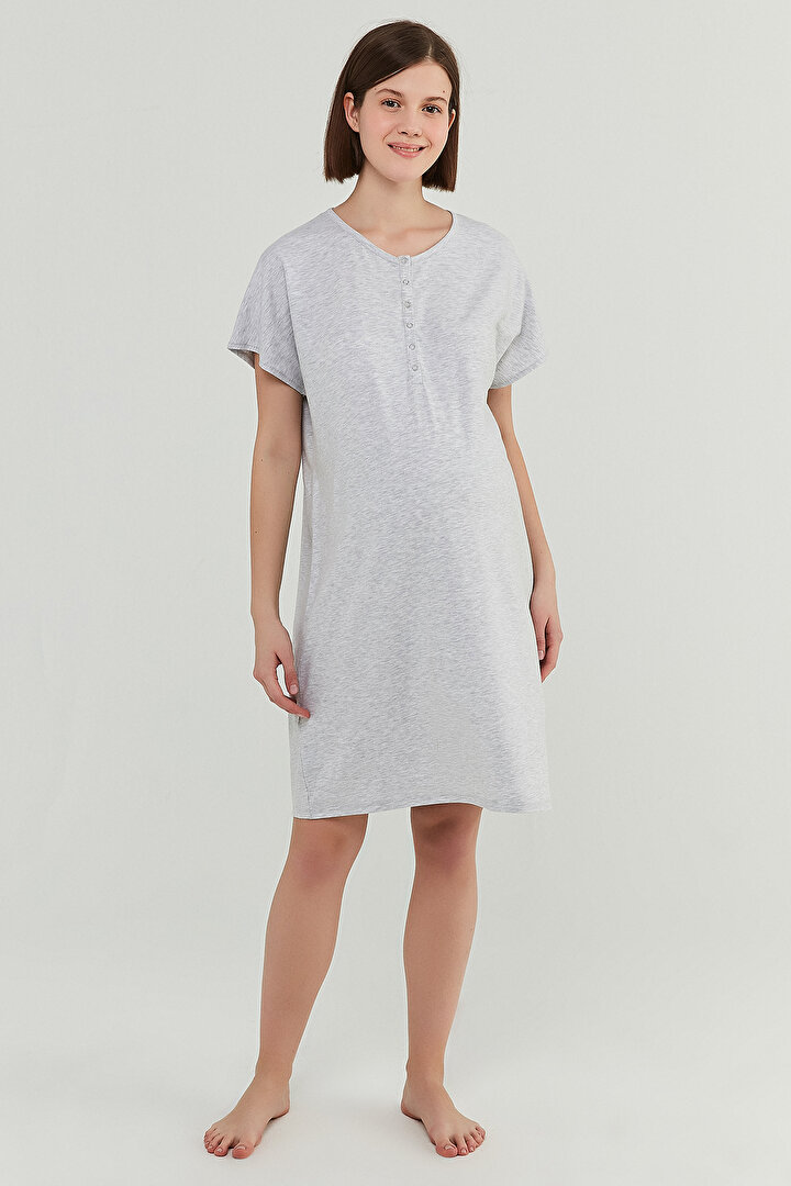 Grey Mama Henley Dress - 1