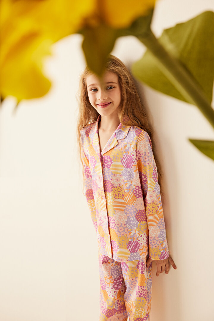 Kız Çocuk Daisy Gömlek Pijama Takımı - 1