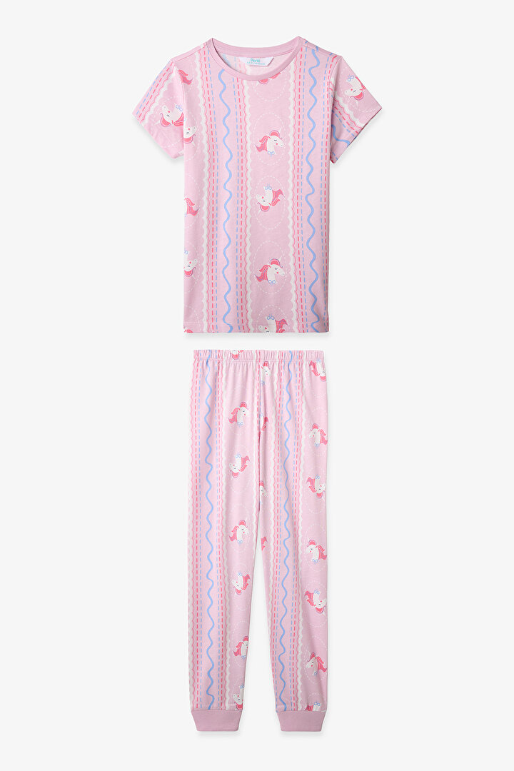 Açık Pembe Kız Çocuk Sleepycorn 2'li Pijama Takımı - 2