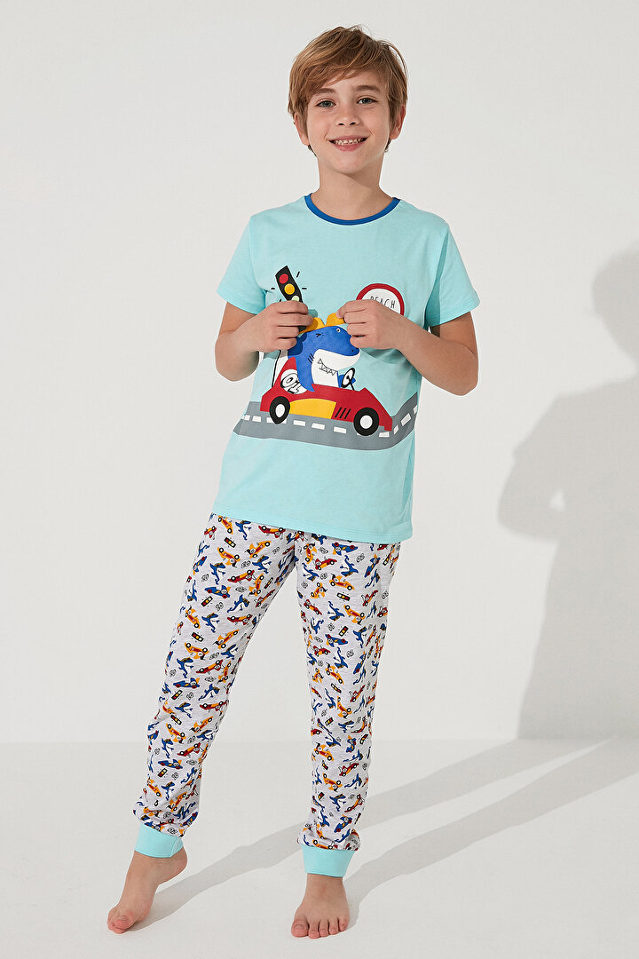 Erkek Çocuk Shark Race 2li Pijama Takımı - 2