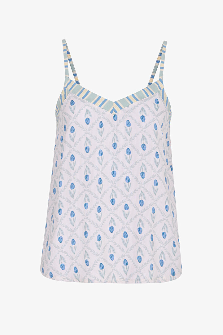 Renkli Serenity Floral Atlet Pijama Üstü - 1