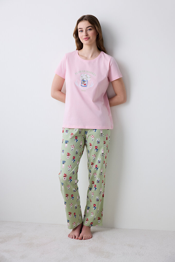 Flower Market Pant Multi Colour PJ Set - 1