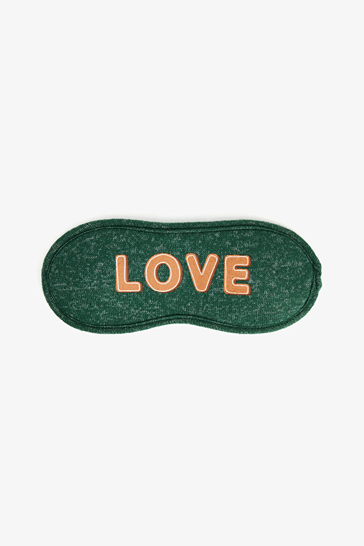 Dark Green With Love Slogan Printed Sleeping Glasses - 1