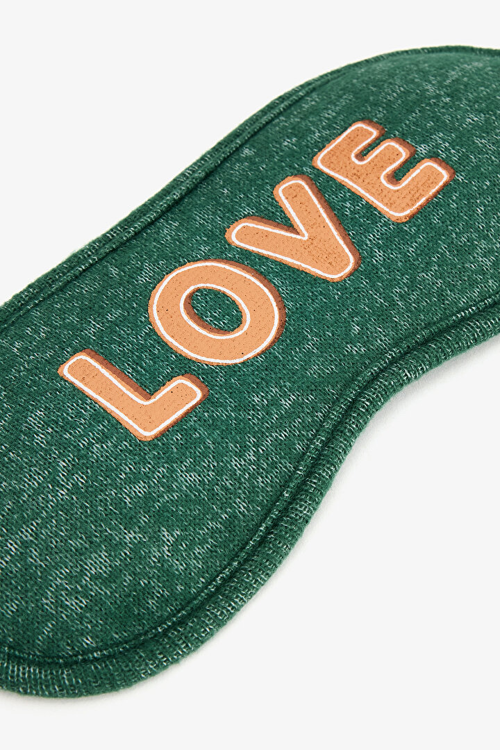 Dark Green With Love Slogan Printed Sleeping Glasses - 2