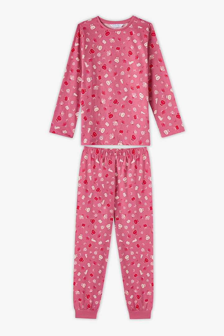 Girls' Dusty Rose Mailing Friend Long Sleeve 2 Pack Pyjama Set - 2