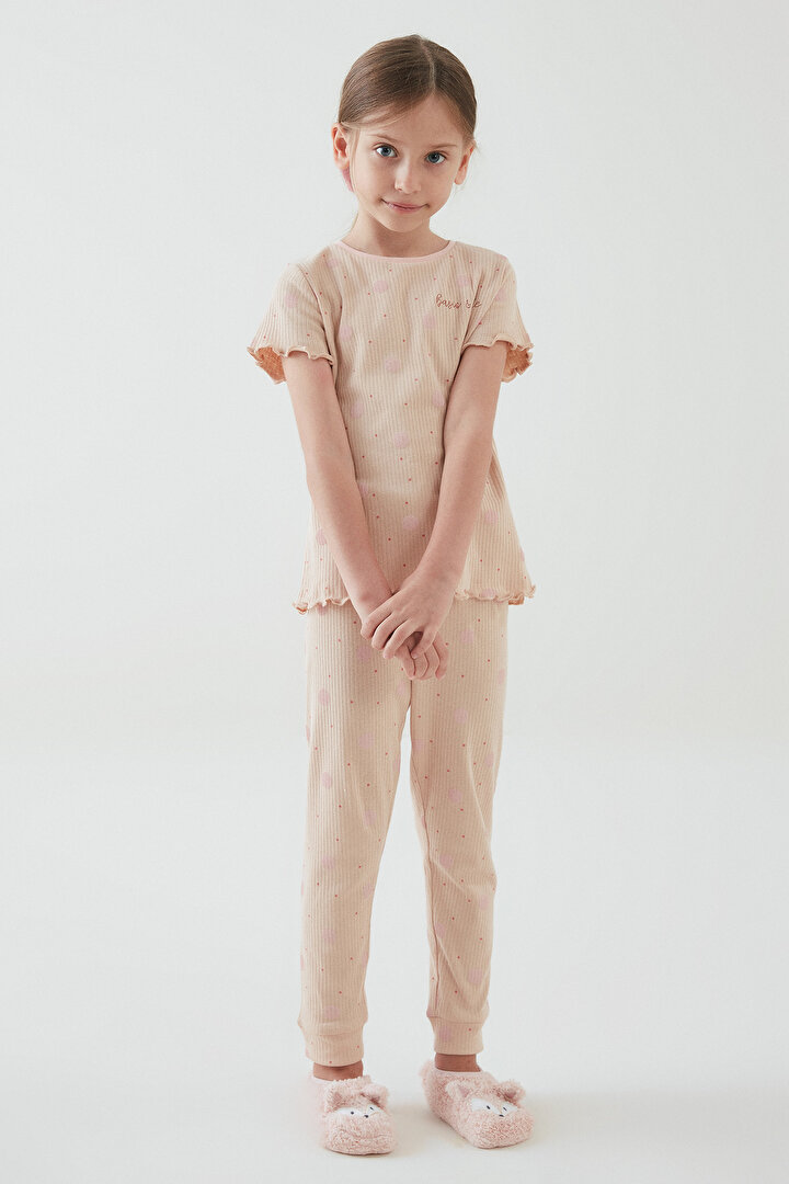 Kız Çocuk Basic Dot 2li Pijama Takımı - 1