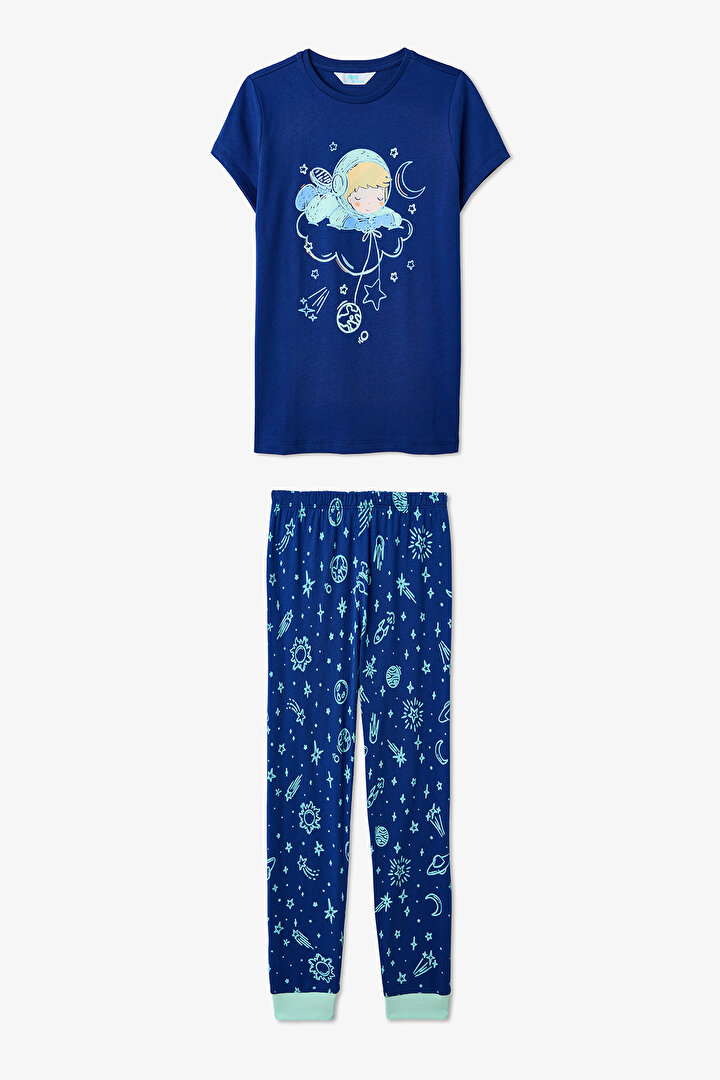 Navy Boys Cosmic Nap 2in1 Pajama Set - 2