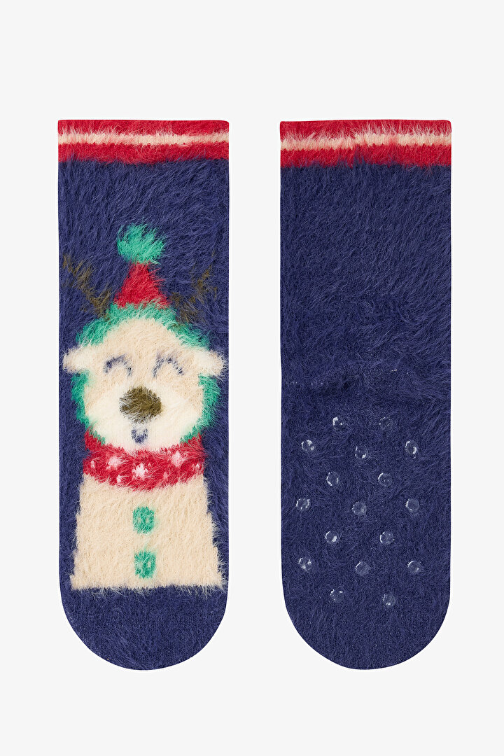 Indigo Boys Deer Embroidered Non-Slip Sole Opaque - 1