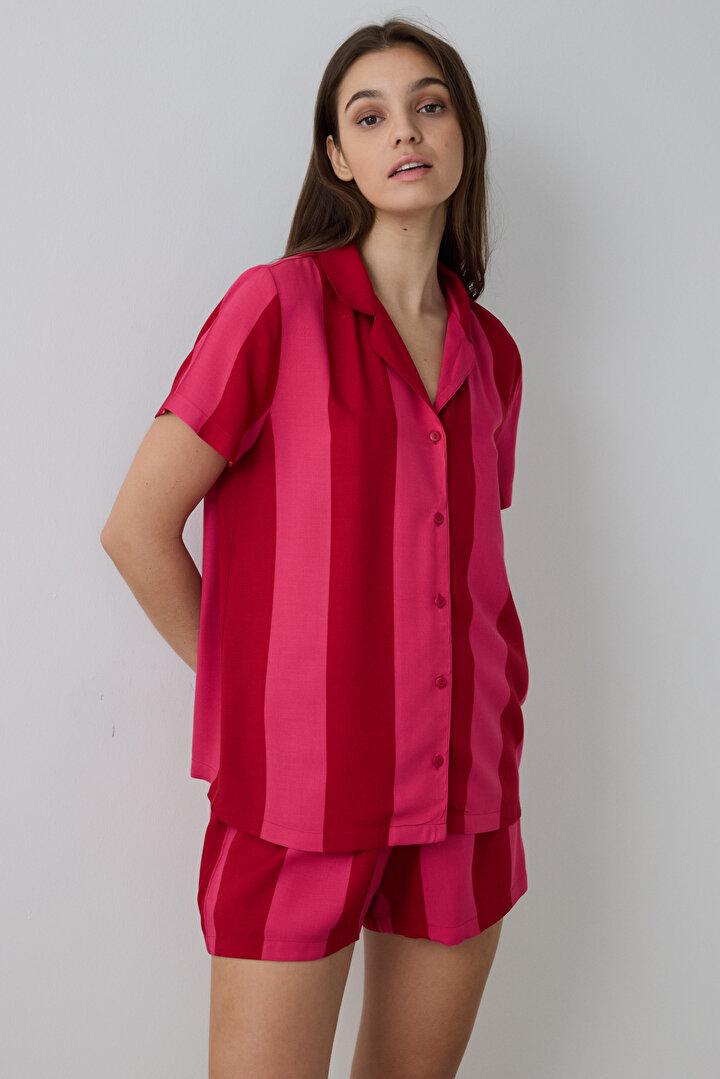 Red For You Shirt Shorts Pajama Set - 1