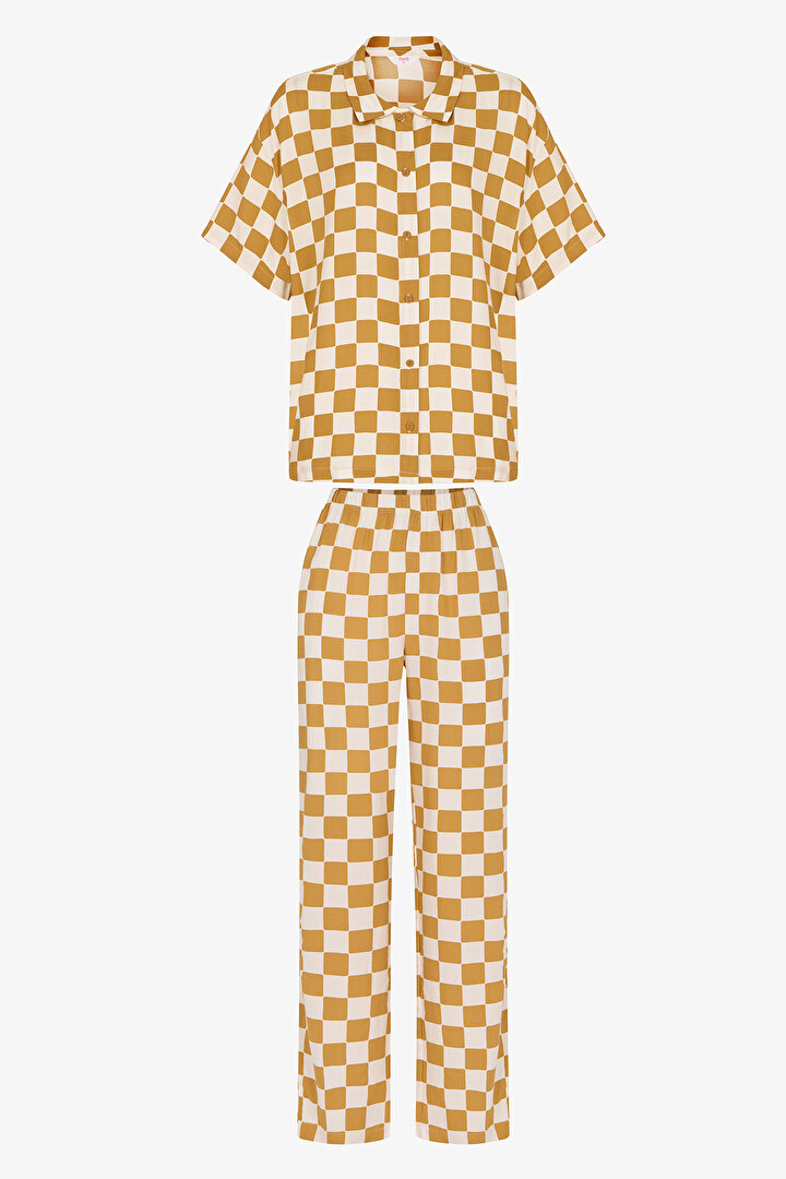 Yellow Hannah Shirt & Pants Pajama Set - 1