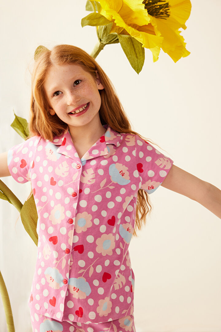 Kız Çocuk Flower Pijama Takımı - 1