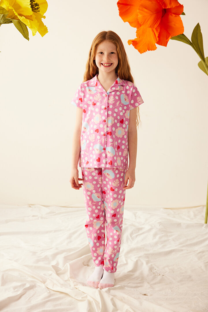 Kız Çocuk Flower Pijama Takımı - 2