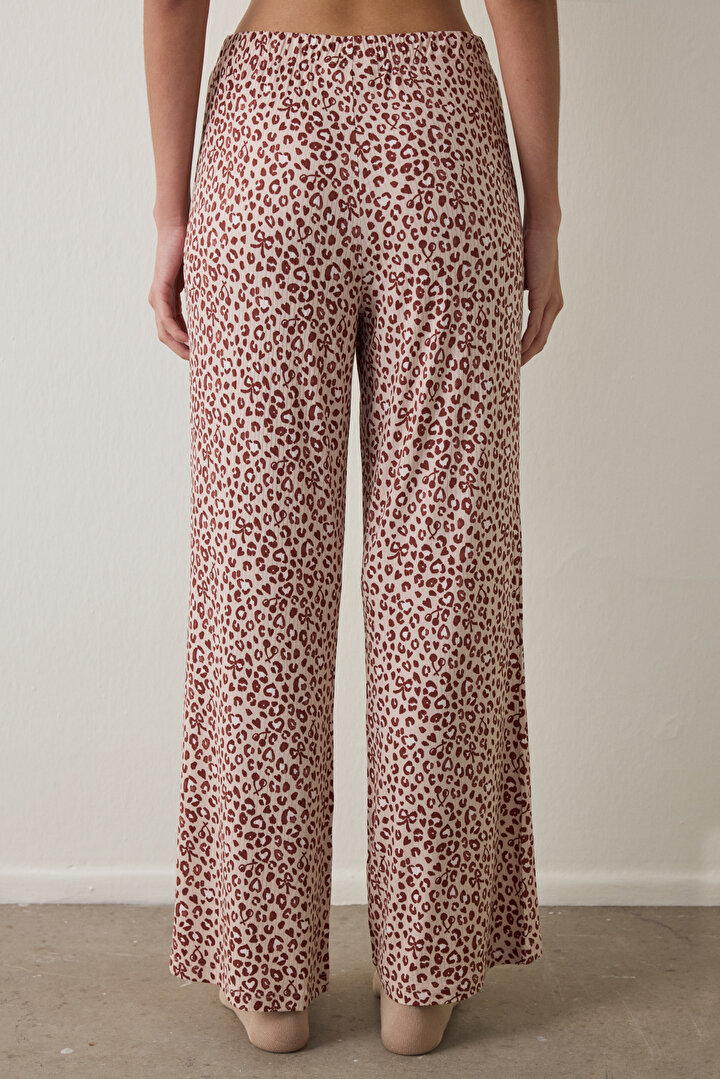 Bej Dreaming Leopar Desenli Pijama Altı - 2
