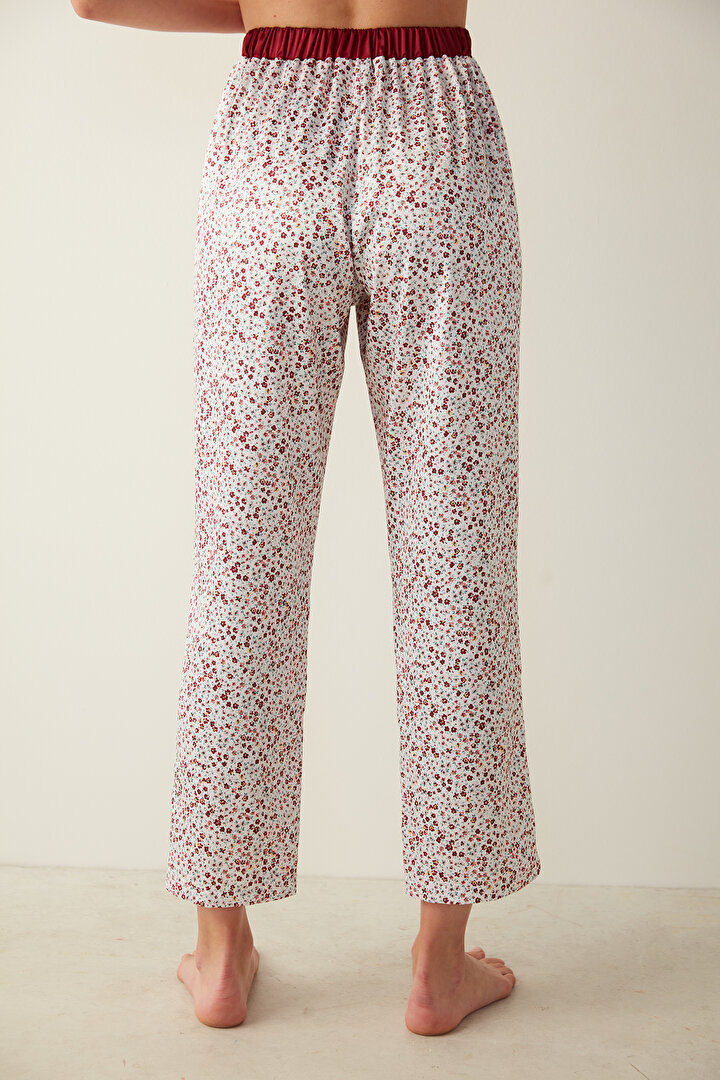Beyaz Daphne Satin Pantolon Pijama Altı - 2