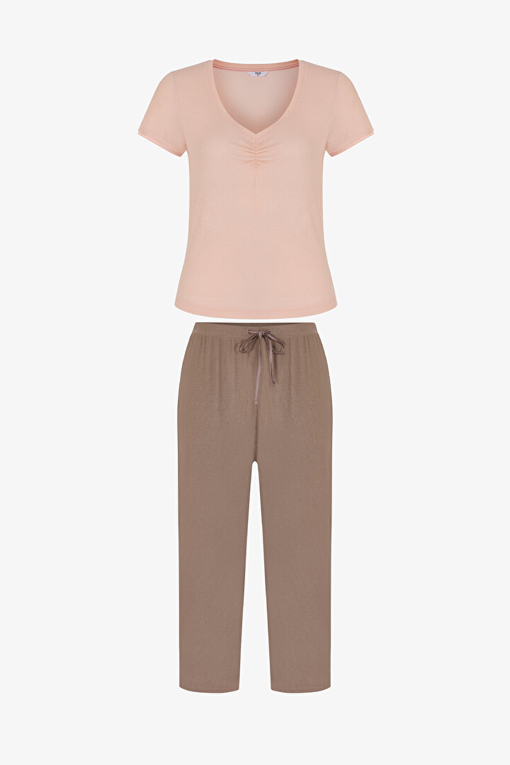 Aging Kısa Kollu Kapri Pijama Takımı - 1