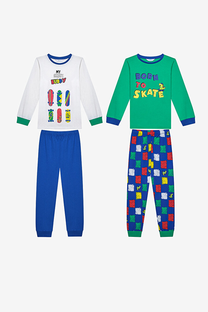 Boys Born to Skate 2in1 Multi Colour PJ Set - 1