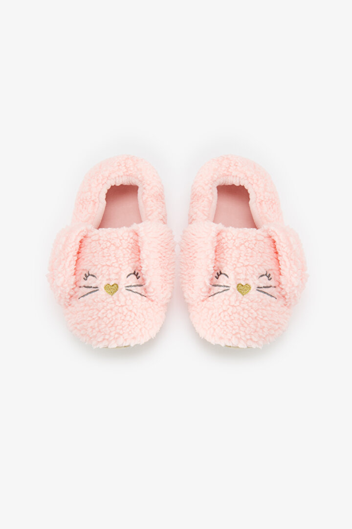 Light Pink Sleepy Bunny Bunny Print House Slippers - 1