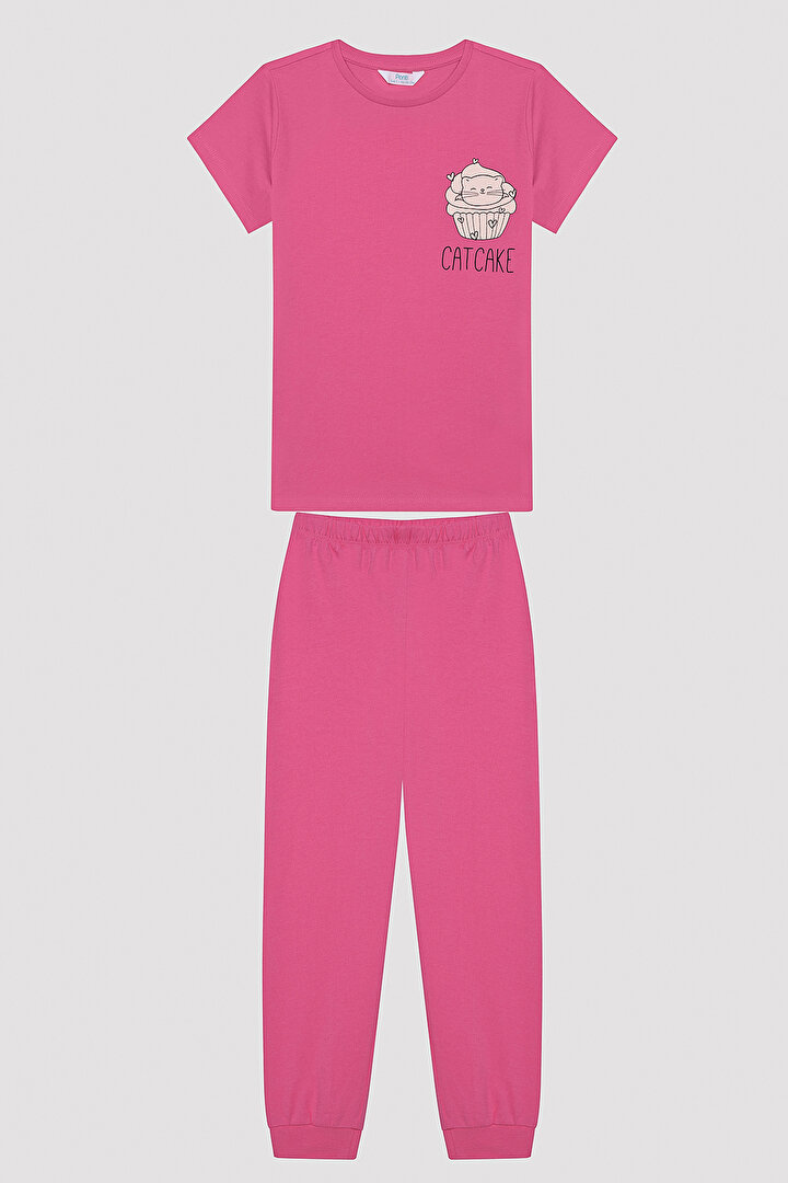 Kız Çocuk Cat Cake Çok Renkli 2li Pijama Takımı - 2