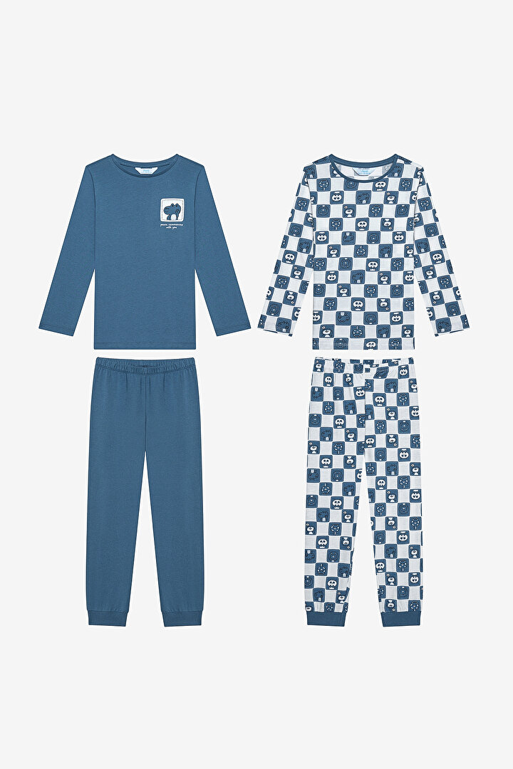 Boys Croco 2in1 Multi Colour PJ Set - 1