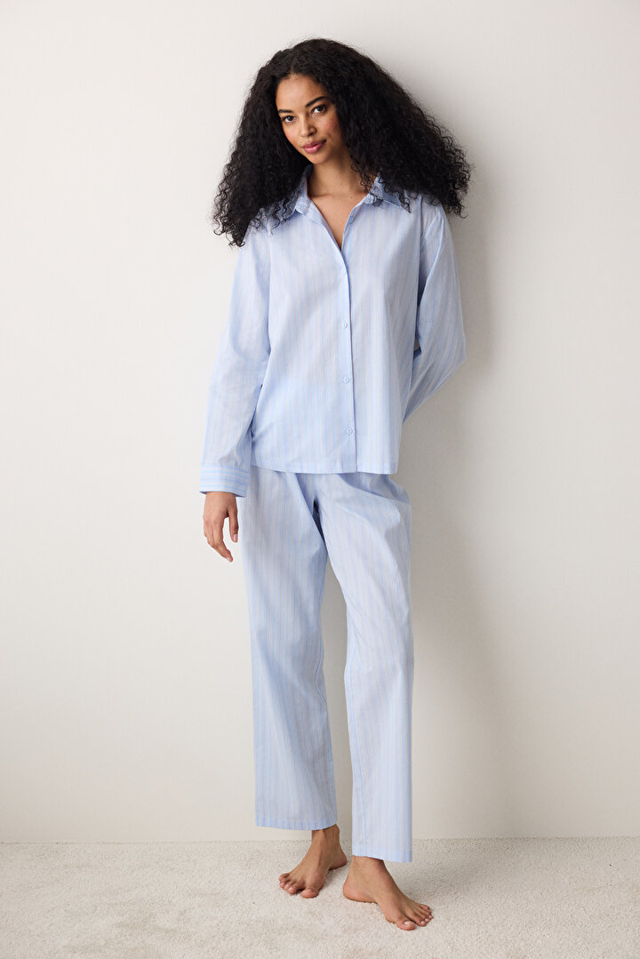 Mila Shirt Pant Light Blue PJ Set - 2