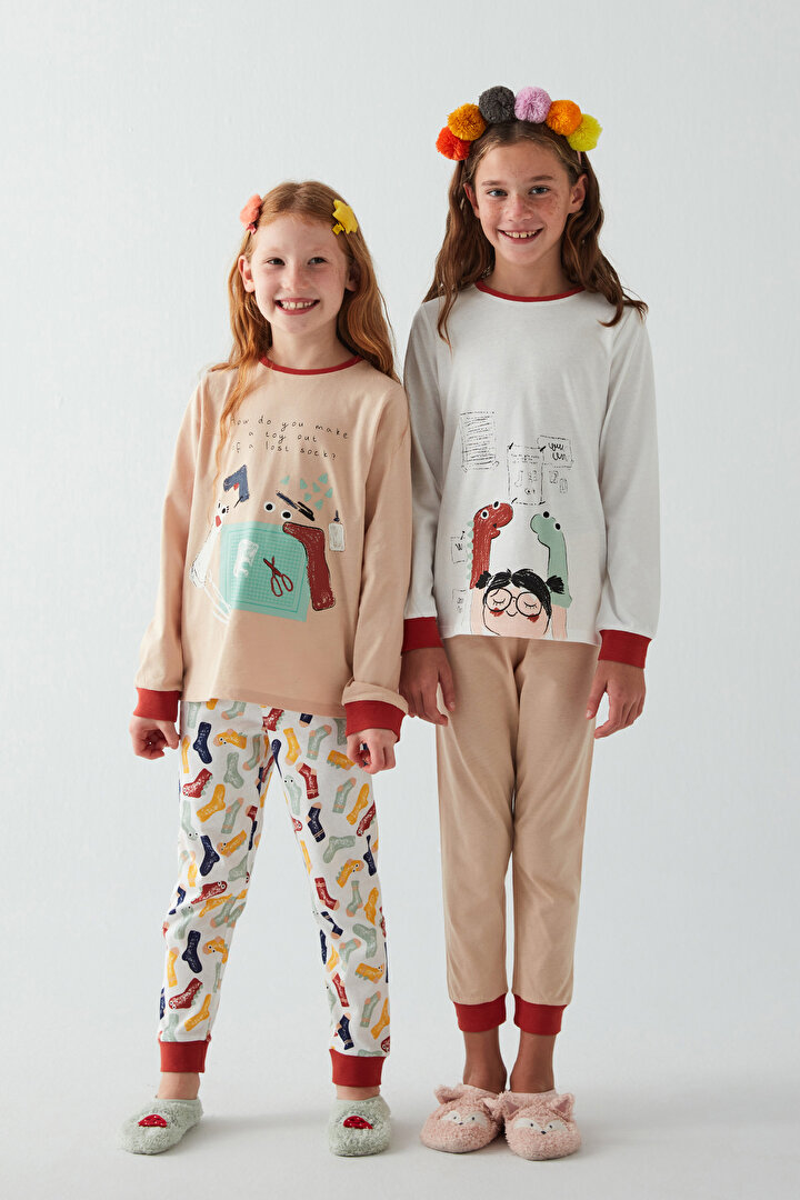 Kız Çocuk Lost Sock 4lü Pijama Takımı - 1