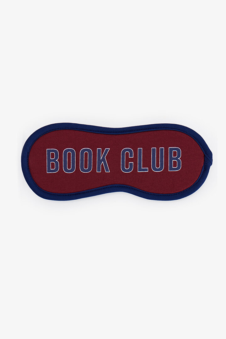Bordo Book Club Slogan Desenli Uyku Gözlüğü - 1
