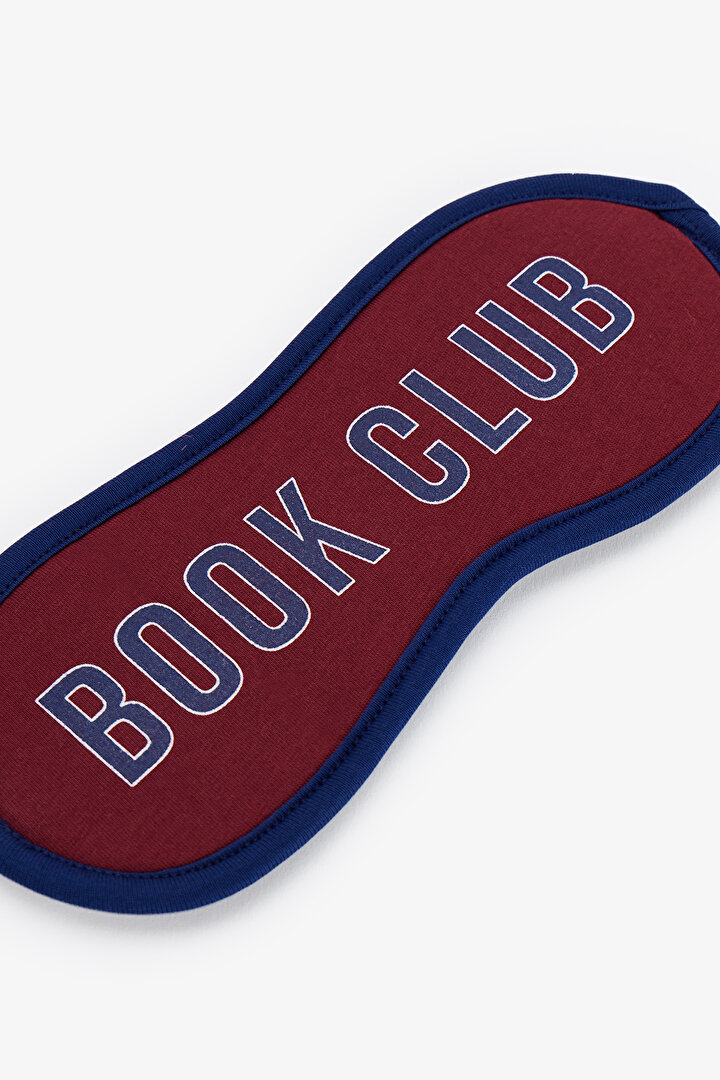 Bordo Book Club Slogan Desenli Uyku Gözlüğü - 2