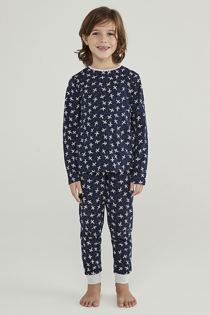 Erkek Çocuk Plane 4Lü Pijama Takımı - 2