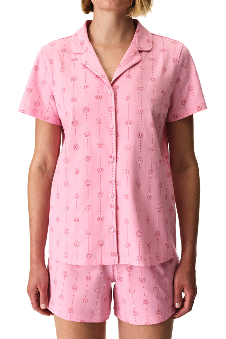 Pink Pink Stardust Shirt & Shorts Pajama Set - 2