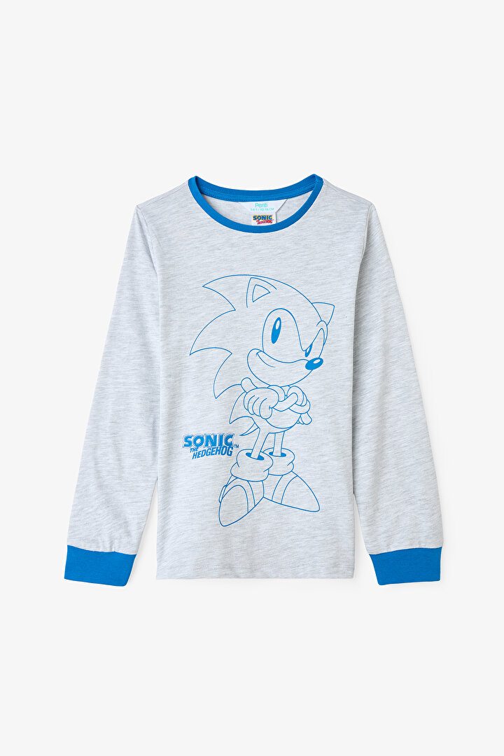 Lacivert Erkek Çocuk Sonic Uzun Kollu Pamuklu Pijama Takımı - 2