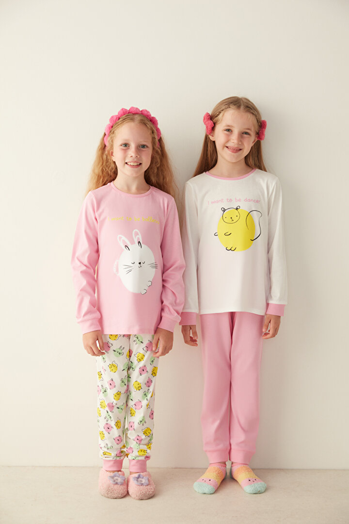 Çok Renkli Fat Animal 2li Pijama Takımı - 2