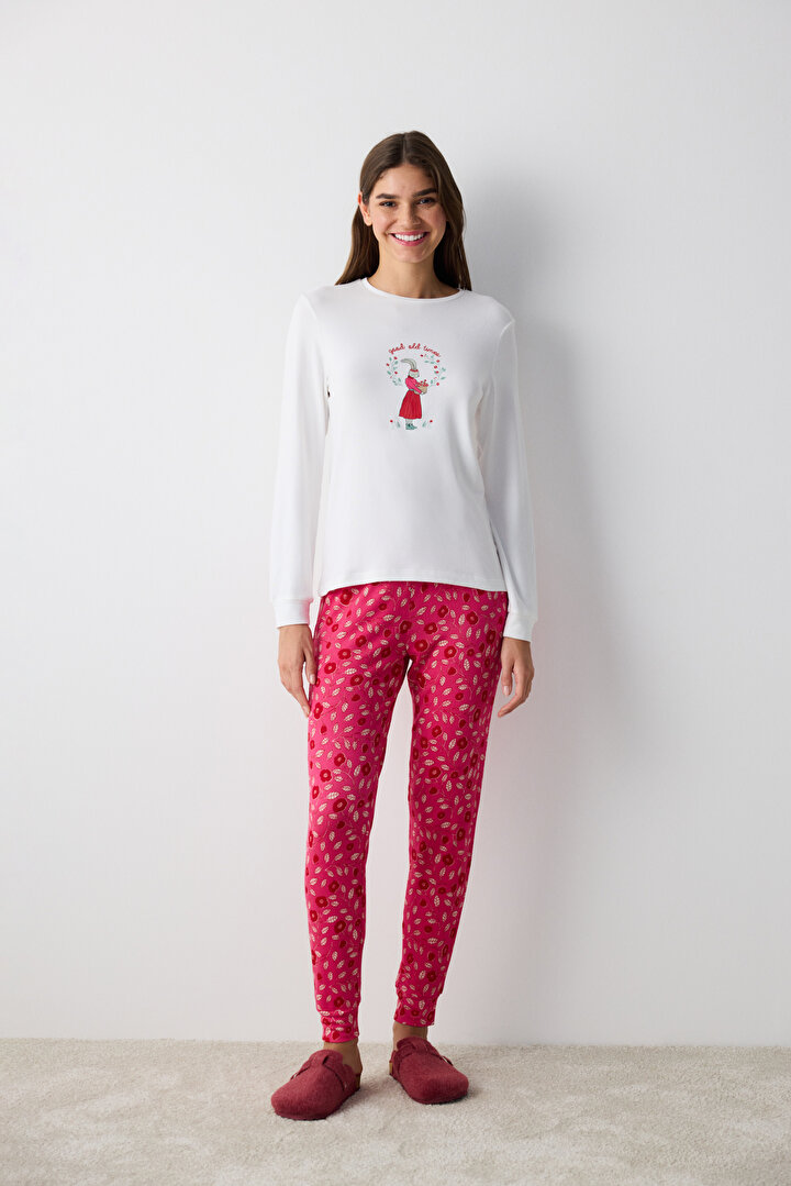 Bloom Printed Pink Thermal PJ Pants - 1