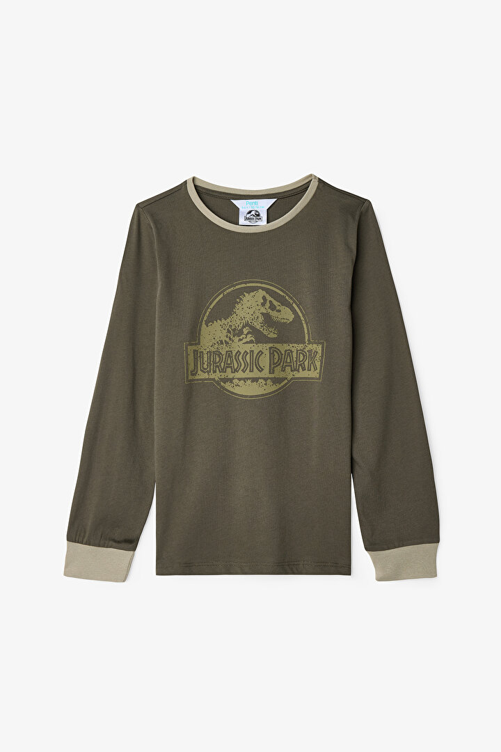 Haki Erkek Çocuk Jurassic Park Pijama Takımı - 2