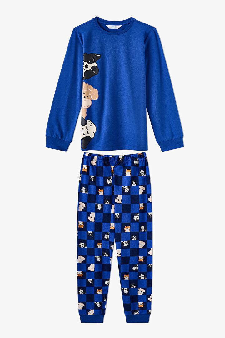 Erkek Çocuk Saks The Paw Club Uzun Kollu Pamuklu Pijama Takımı - 1