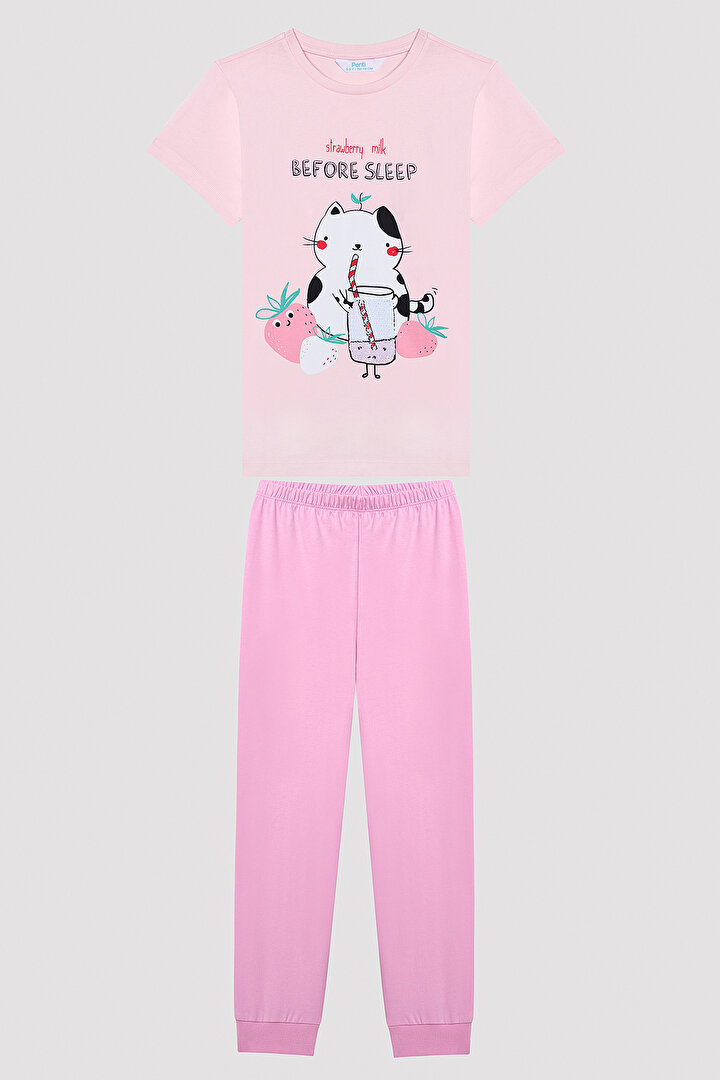 Kız Çocuk Before Sleep Çok Renkli  Pijama Takımı - 1