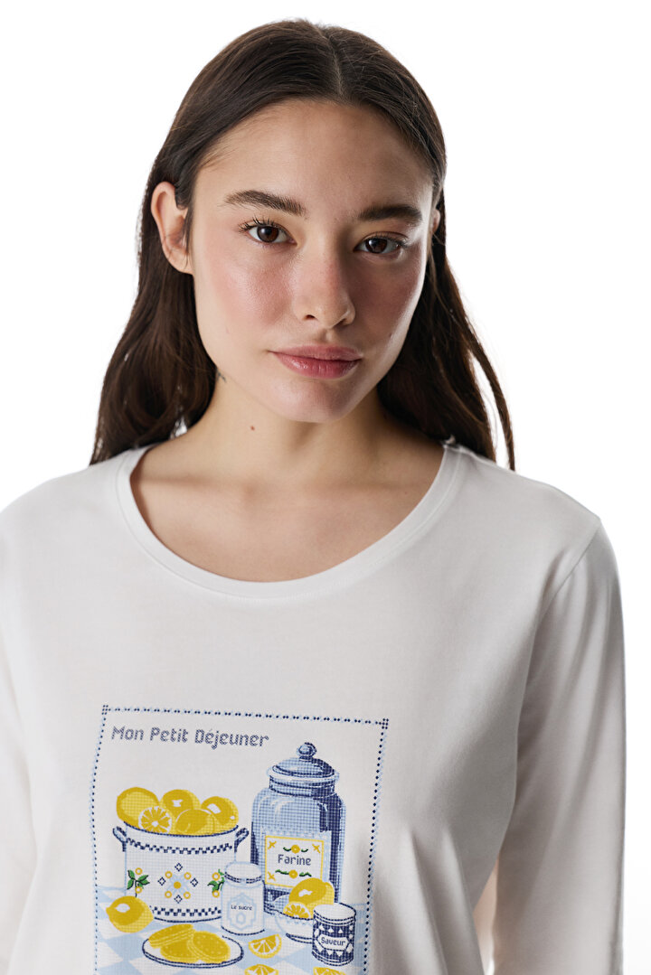 Colorful Petit Dejeuner Pants Pajama Set - 2