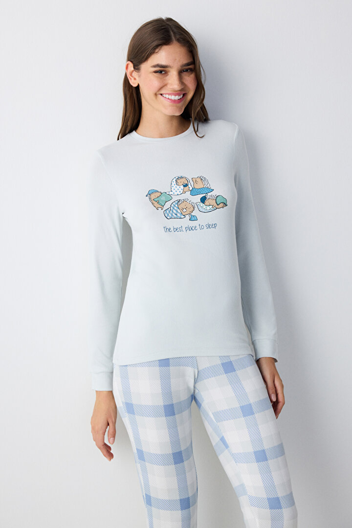 Sleepy Light Grey Thermal PJ Top - 2