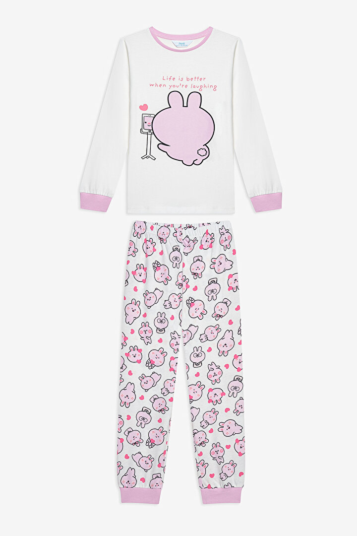 Kız Çocuk Super Cute 2li Çok Renkli Pijama Takımı_1