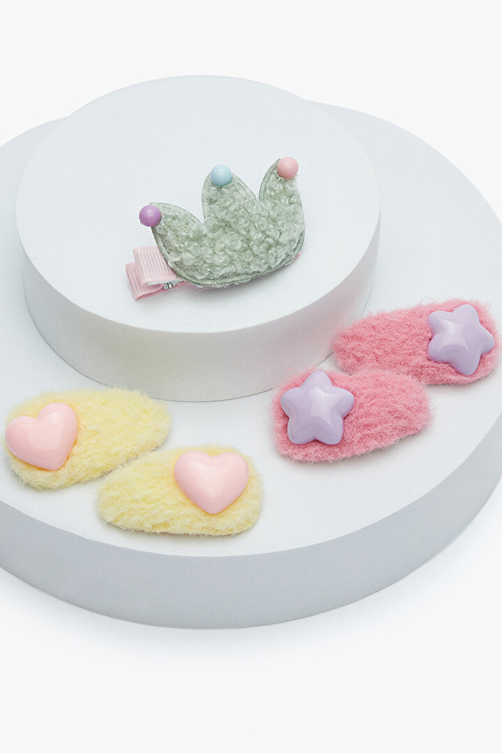 Kız Çocuk Kalpli Renkli Toka - 1