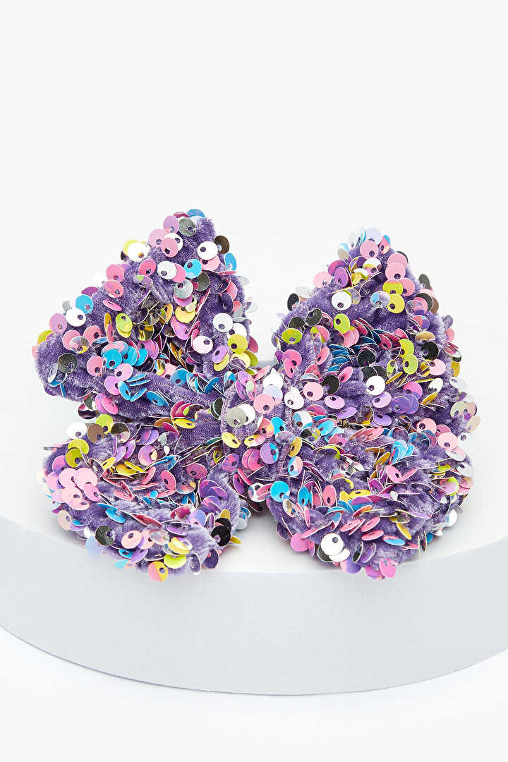 Kız Çocuk Pullu Mor Toka - 1