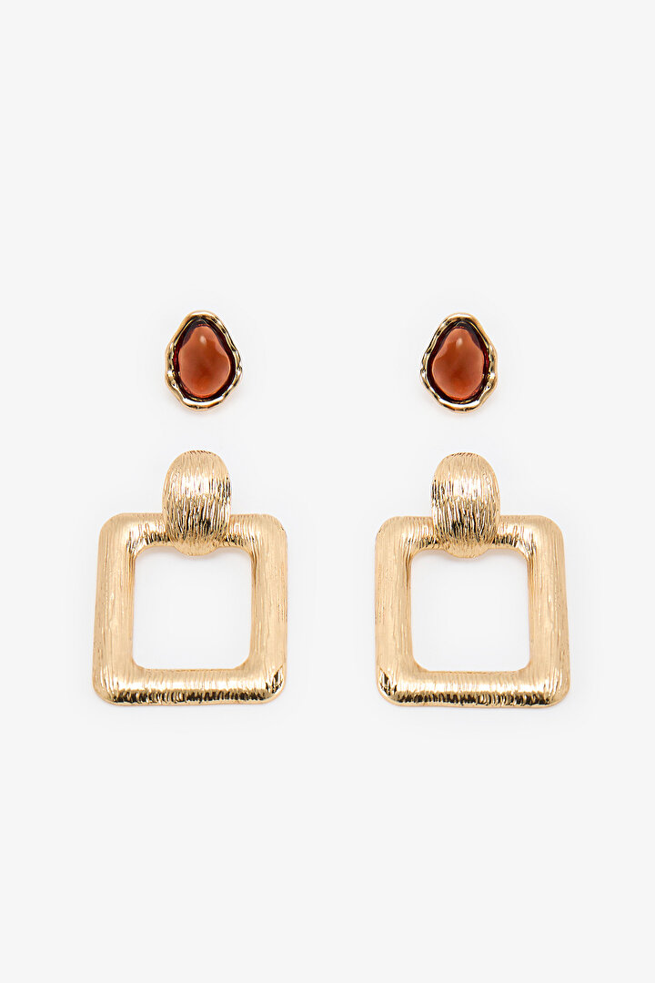 Altın Rengi Karen Küpe Seti - 1