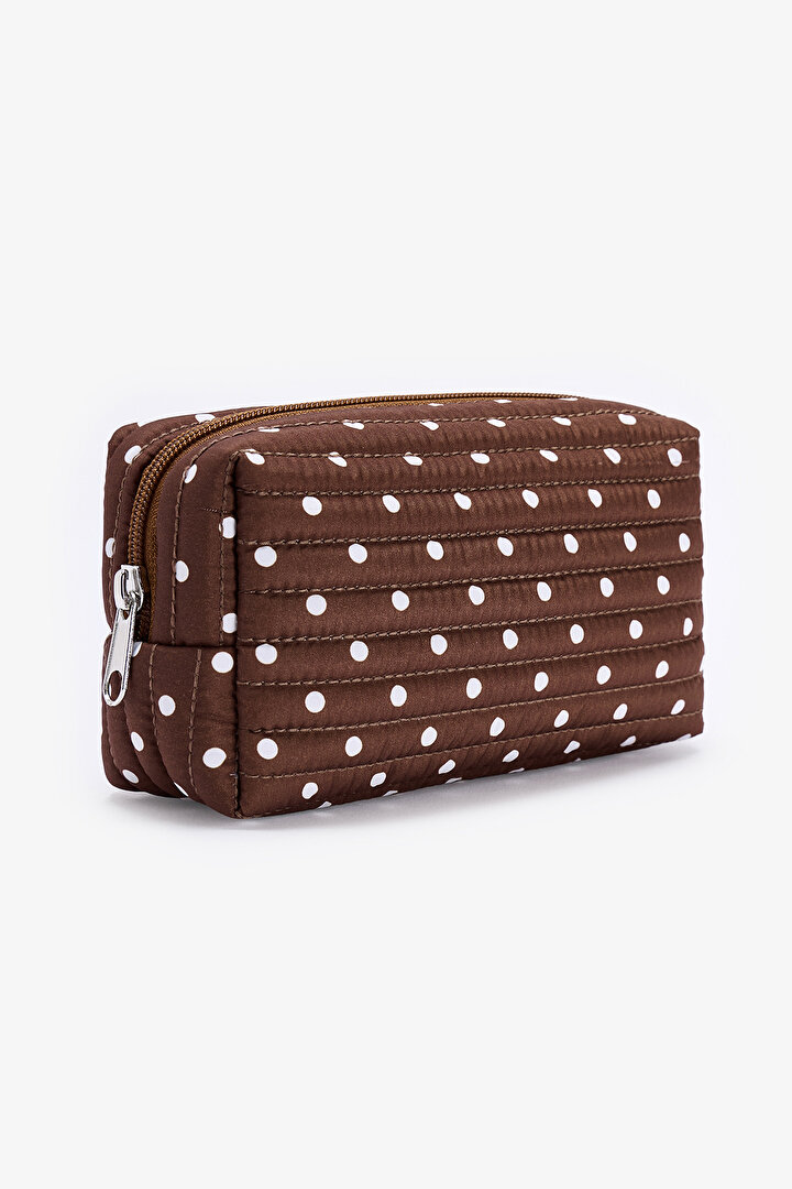 Dark Brown Polka Makeup Bag - 2