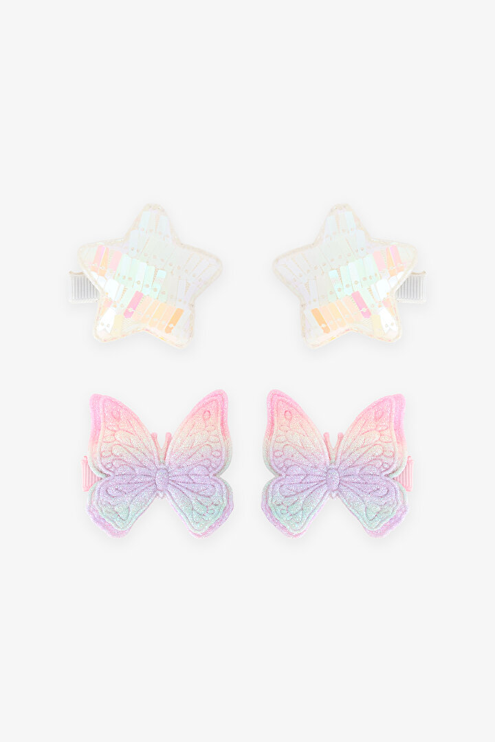 Multicolor Girls Butterfly Hair Clip Set - 1