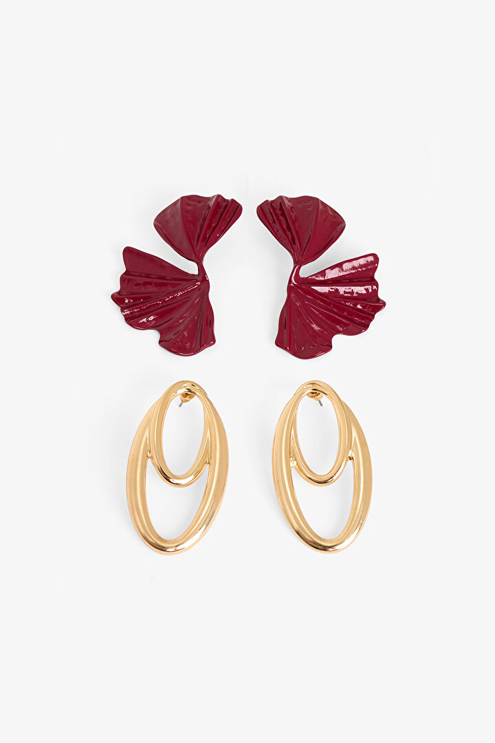 Gold Color Monica 2-Piece Earring Set - 1